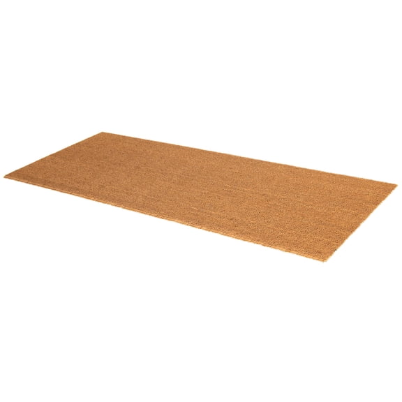 Fab Habitat Modern Non Slip Doormat - Durable, Thin - Natural Coir & Rubber - Entryway, Double Door, Porch, Patio - Minimalist Natural (18" x 60" Non-Slip)