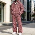 thumbnail image 2 of Solthread Mens Tracksuit 2 Piece Leopard Print Cheetah Print Hoodie and Wide Leg Pants Casual Outfit Sets, 2 of 6