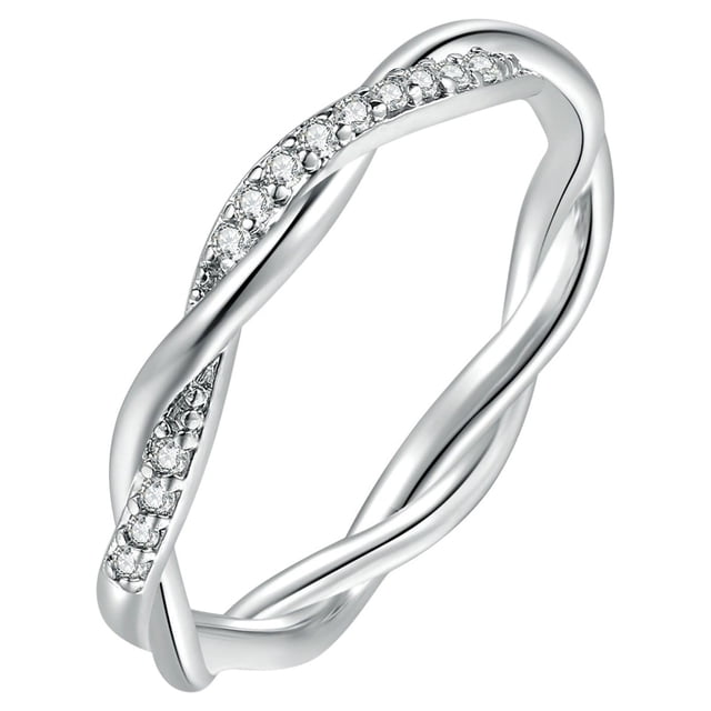 Dsscvnef Cross-wound Zirconia Rings Diamond Anillos Mujer Women Rings Fashionable Female Ring Fashion Rings for Women