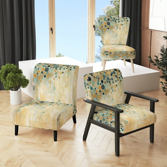 Designart "Contemplative "I ll Take It Under Consideration" V III" Brown Consideration Upholstered Accent Chair - Modern Arm Chair For Bedroom