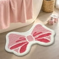 thumbnail image 4 of CuiLiyq Pink Bowknot Bathroom Rug, 1 Pcs Soft Plush Washable Non Slip Bowknot Bath Mat, Bedroom Kitchen Floor Door Mat for Home, 23.6" x 15.7" (B), 4 of 6