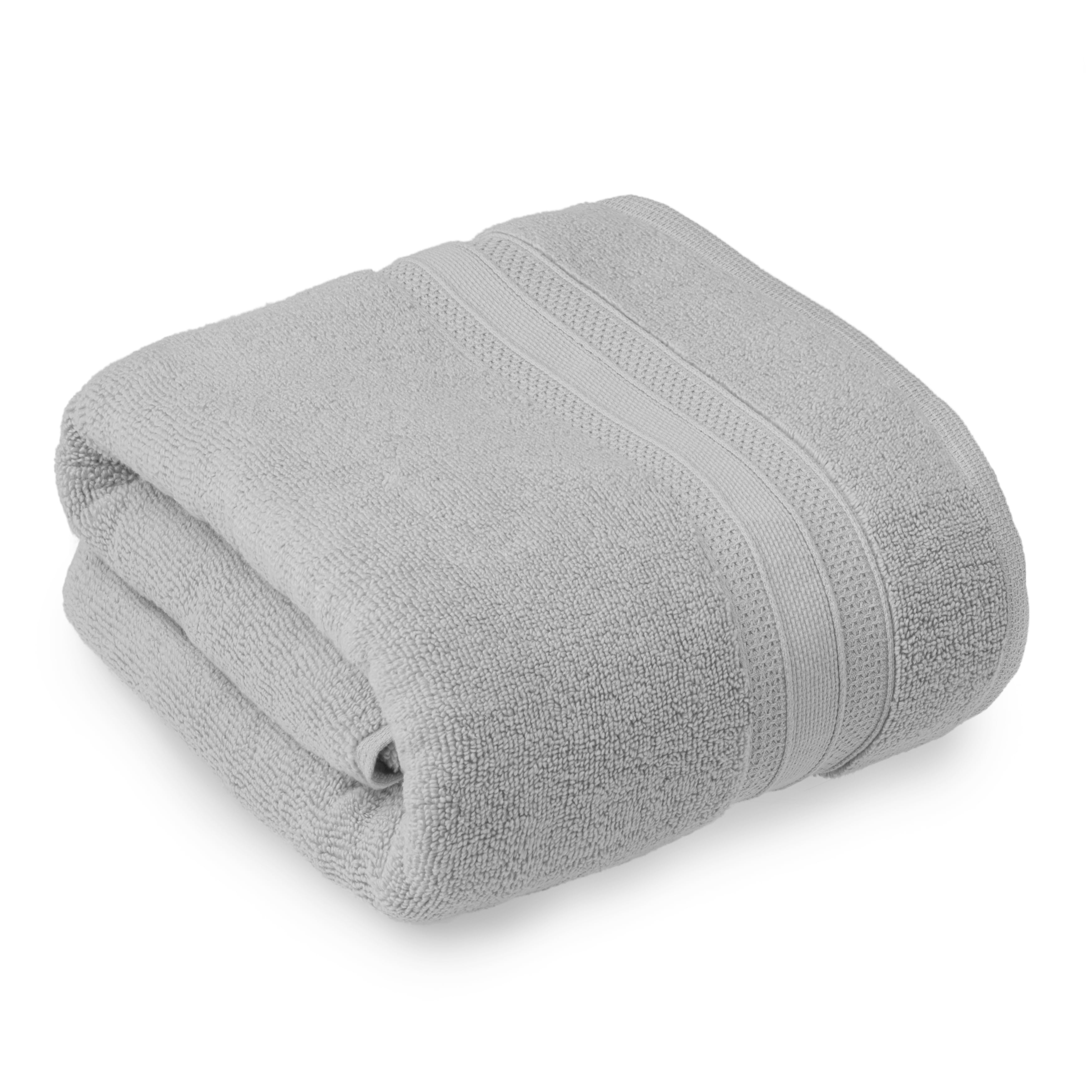 hometrends Solid 100% Cotton Bath Sheet, 1 Piece, 550 GSM, Highly Absorbent & Soft Bathsheet, Light Grey, 35" X 64"