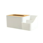 Desk Organizer Tissue Dispenser Box Large Capacity Portable Storage Holder for Face Tissue TV Remote Eyeglasses