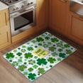 thumbnail image 3 of St. Patrick's Day 2'x3' Washable Rug, Spring Lucky Green Shamrock Cloud Blue Non-Slip Soft Doormat Area Rugs for Entrance Bathroom Bedsides, Carpet for Kitchen Bedroom, Entryway Floor Mat, 3 of 9