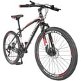 thumbnail image 4 of Mens Mountain Bike Eurobike, 27.5 Inch, 21 Speed Shifter, Disc Brakes,Mens Bicycle Adult, RED, 4 of 6