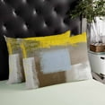 thumbnail image 4 of Yellow Brown Throw Pillow Cover 20 x 30 Inch Decorative Pillow Cover Abstract Blue White Vintage Oil Painting Lumbar Pillowcase Seasonal Rectangle Cushion Case for Couch Sofa Bed Living Room, 4 of 7