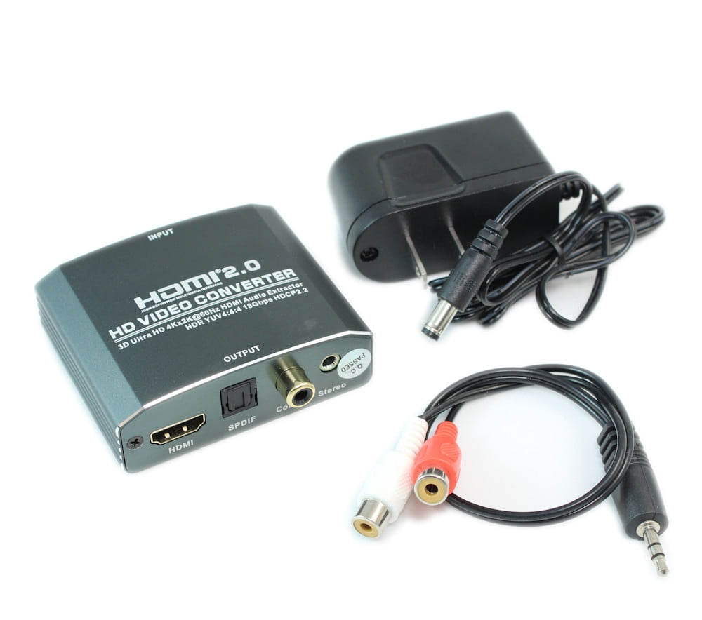 HDMI (4K@60) Audio Extractor, 3.5mm/Coax/Toslink Audio/HDMI OUT - Walmart.com