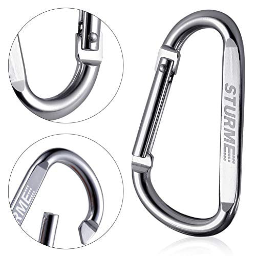 2 Aluminum D Ring Carabiners Clip D Shape Spring Loaded Gate Small Keychain Carabiner Clip Set for Outdoor Camping Mini Lock Snap Hooks Spring Link Key Chain Durable Improved 24 PCS
