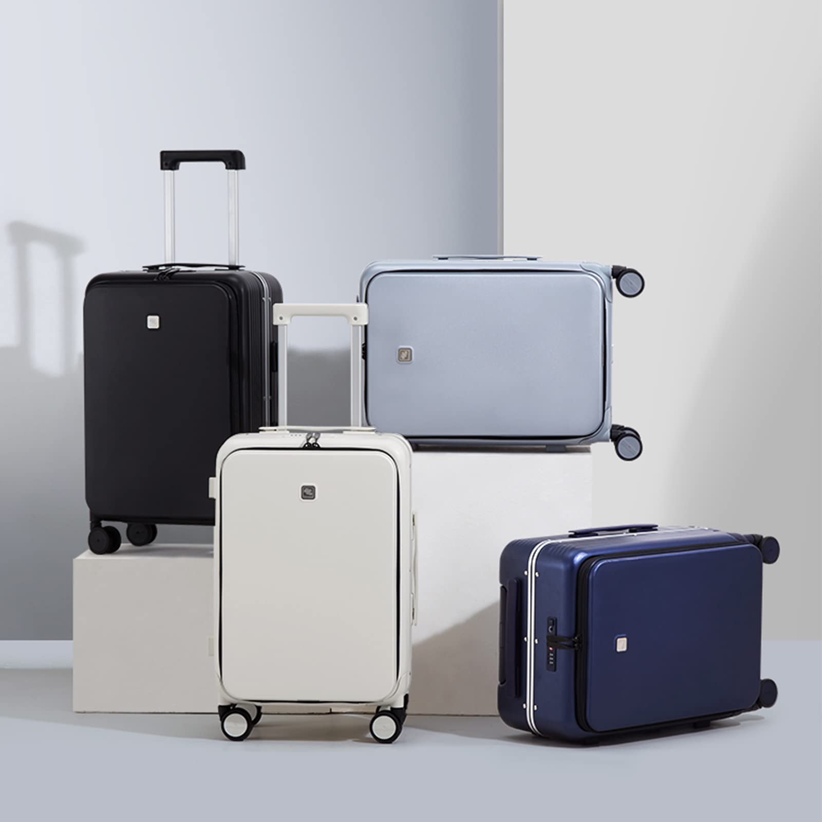 リアル Hanke Carry On Luggage, Suitcase with Wheels Front Opening, 20in Spinner  Luggage Built in TSA Aluminum Frame PC Hardside Rolling Suitcase並行輸入品 