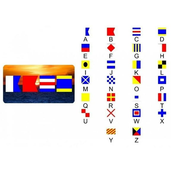 Nautical Sunset Four Flags Photo License Plate