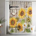 thumbnail image 5 of Farm Flowers Extra Long Shower Curtain Set, Waterproof Shower Curtains for Bathroom, Retro Sunflowers Barn Doors Butterfly Wood Board Washable Fabric Bath Curtain for Bathtub with Hooks 72x96 Inches, 5 of 9