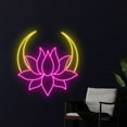 thumbnail image 2 of Handmadetneonsign Lotus Moon Neon Sign, Lotus Flower Led Neon Art Decor, Lotus Moon Home Wall Decor, 2 of 5