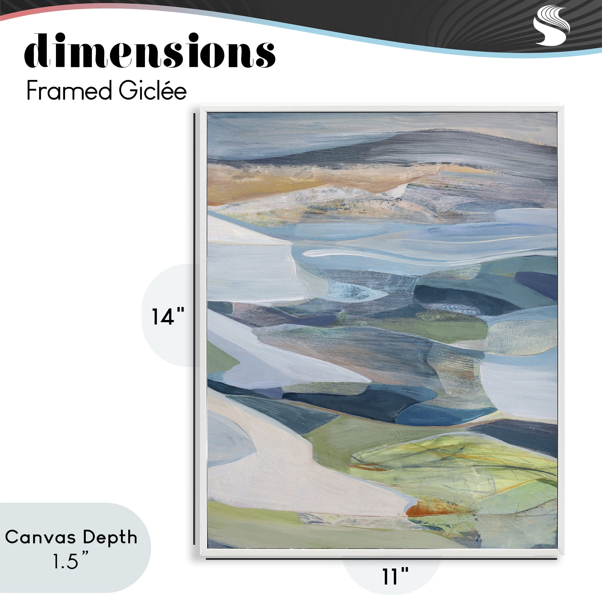 Stupell Industries Shifting Horizons Distortion White Framed Giclee Art, design by Farren Lee