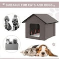 thumbnail image 3 of Pawhut Outdoor Heated Cat House, Brown , 21-in, 3 of 9
