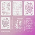 thumbnail image 2 of 1 set 3pcs Rose Flowers Vine Painting Stencil 11.7x8.3 inch Hollow Out Floral Rose Craft Stencils Reusable Border Lace Decoration Plant Leaves Stencil for Wall Tiles Furniture Scrapbook Plastic, 2 of 7