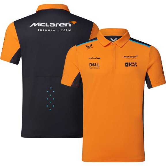 McLaren F1 Men's 2023 Team Replica Polo Shirt - Papaya