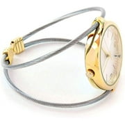STC Two-Tone Elegant Dual Cable Band Bracelet Women's Bangle Cuff Wrist Watch