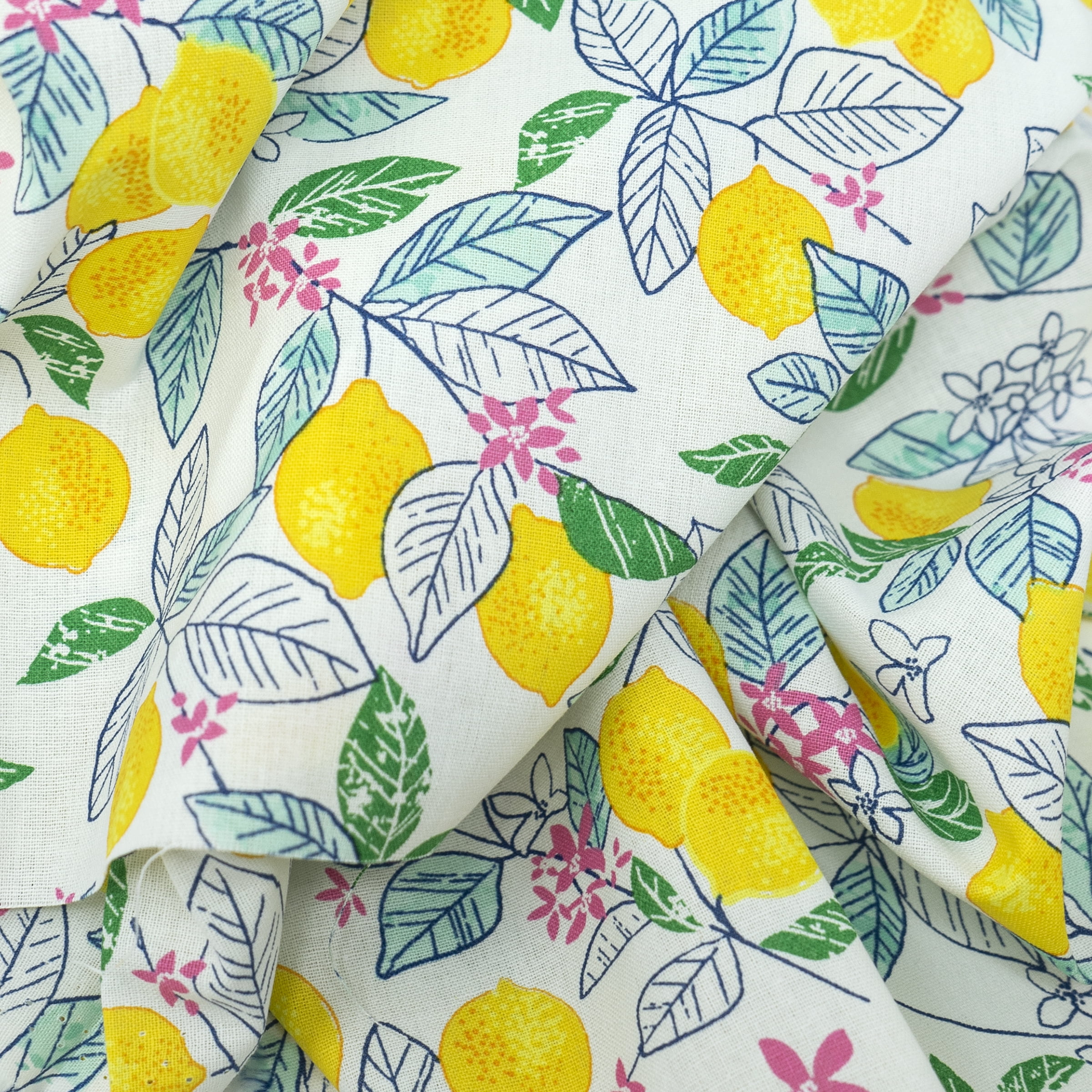 Waverly Inspirations 1 Yard Cut 100% Cotton Prints Fabric Lemon Tree 44" Wide for Quilting & Sewing