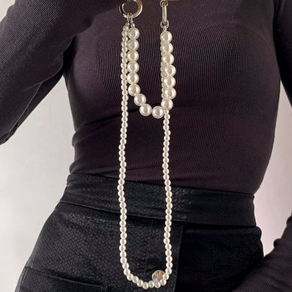 Mobutofu Alloy Phone Chain 1Pack with Decorative Imitation Pearl for Women
