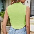 thumbnail image 7 of HAPIMO Women's Trendy Slim Basic Cropped Tops Eyelet Solid Color Hollow Summer Short Sleeve Scoop Neck Pullover for Teen Girls Elegant Casual Backless Blouses Green XL, 7 of 7