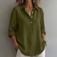 thumbnail image 6 of TGSLY Half Button Down Linen Tops for Women Lightweight Thin Collared Roll Long Sleeve Shirts Loose Fit Dressy Casual Solid Color Blouses S, 6 of 7
