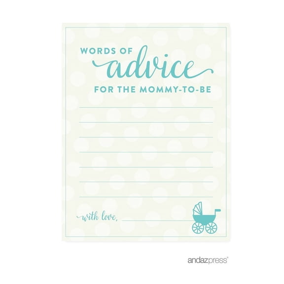 Koyal Wholesale Advice Cards Diamond Blue Baby & Co. Baby Shower Game, 20-Pack
