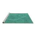 thumbnail image 2 of Ahgly Company Machine Washable Indoor Square Oriental Turquoise Blue Industrial Area Rugs, 8' Square, 2 of 4