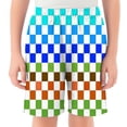 thumbnail image 4 of Tisuna Shorts For Boys Kids Comfort Fit Elastic Waist Shorts Plaid Print Summer Vacation Casual Shorts Size 9-10 Years Light Green, 4 of 4