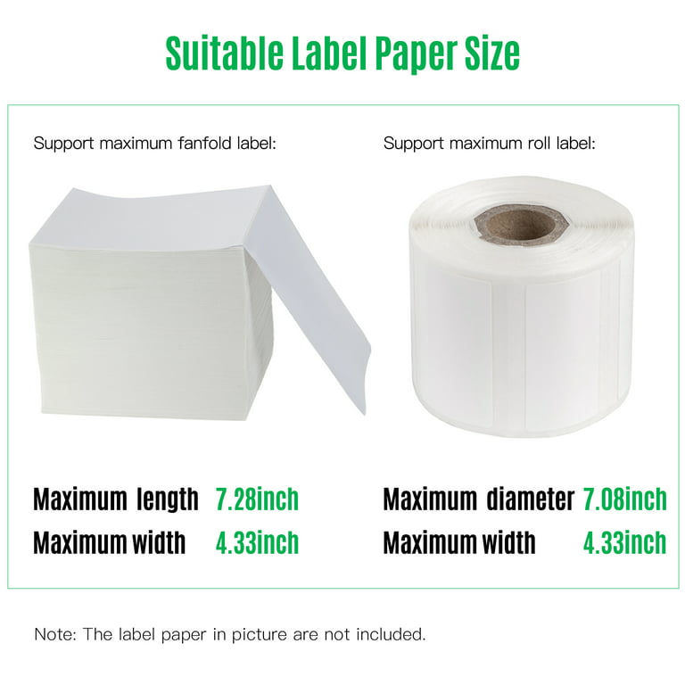 Desktop Thermal Label Printer for 4x6 Shipping Package Label Maker 160mm/s  High Speed USB&BT Connection Thermal Sticker Printer