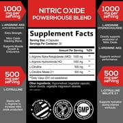 Extra Strength Nitric Oxide Booster - 3X Strength L-Arginine AKG & Citrulline Malate - Men & Women Premium Pre Workout Nitric Booster - Natural Energy & Muscle Support, Bottled in USA - 120 Capsules