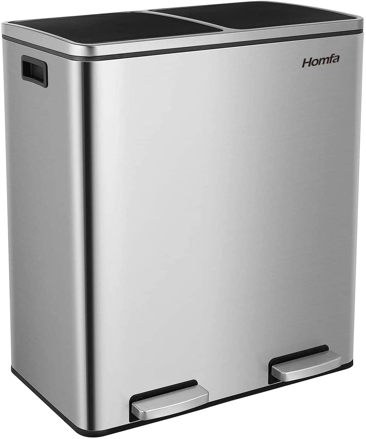 BAHOM 16 Gallon Trash Can Dual Step Fingerprint Proof Stainless Steel