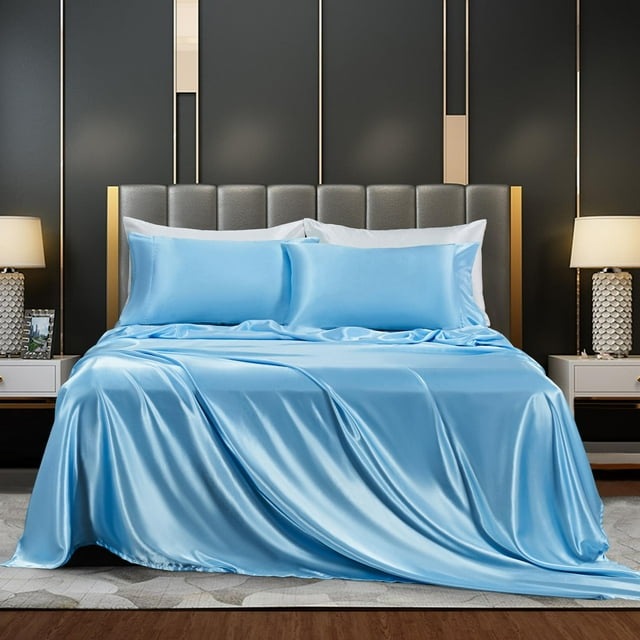 WRXMIJNHGSA Four Pieces Beddings Home & Garden Four-Piece Set Plain Woolen Cloth Inlaid Four Piece Bed Set Bed Sheet Set