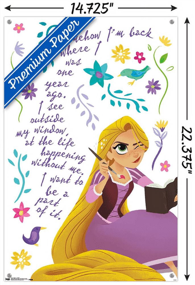 Disney Tangled - Thoughts Wall Poster with Push Pins, 14.725" x 22.375"
