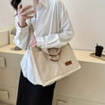 thumbnail image 5 of Women's Corduroy Tote Bag Large Capcity Handbags for Women Commuting Women's Bag Messenger Shoulder Bag Female Handbag Beige, 5 of 6