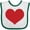 White and Green, variant on Inktastic Red Heart Valentine Boys or Girls Baby Bib
