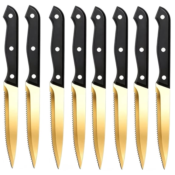 Akatsuki Steak Knife Set of 8, Serrated Steak Knife, Kitchen Steak Knives, Steak Knives Dishwasher Safe, Stainless Steel Kitchen Cutlery Knives