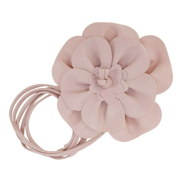 Cinturón de Cintura Ajustable de 1 Pc de Bargains Únicos, Cinturón de Cuerda Hecho a Mano Elegante con Flores para Mujeres en Rosa
