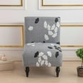 thumbnail image 2 of LKJYER Stretch Armless Accent Chair Covers, Spandex Armless Accent Chair Slipcovers Printed Soft Armless Chair Slipcovers with Elastic Bottom Non Slip Armchair Covers for Living Room, 2 of 7