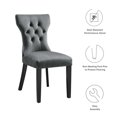 thumbnail image 3 of Side Dining Chair, Set of 2, Grey Gray, Velvet, Modern Contemporary, Kitchen Room Cafe Bistro Restaurant Hospitality, 3 of 9