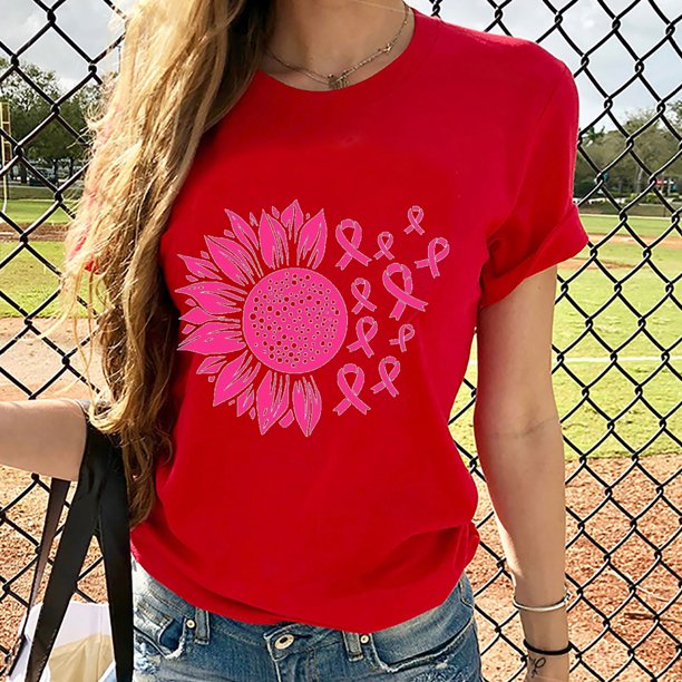 Fiudx Ropa de Mujer Blusa de Manga Corta con Estampado de Moda para Mujer, Divertida Camiseta con Cuello Redondo