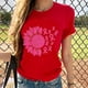 thumbnail image 1 of Fiudx Ropa de Mujer Blusa de Manga Corta con Estampado de Moda para Mujer, Divertida Camiseta con Cuello Redondo, 1 of 4