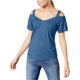 thumbnail image 1 of INC Blusa de punto con hombros descubiertos para mujer, azul, extragrande I-N-C Tejer, 1 of 1