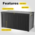 thumbnail image 5 of LOJIAWOWE 270 Gallon Resin Deck Box, Waterproof Lockable Outdoor Storage Container for Patio Furniture, Pool Supplies, Black, 5 of 11