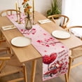 thumbnail image 3 of Pink Valentine's Day Table Runner 70 Inches Long Farmhouse Dress Scarves, Love Heart Truck Roses Gnomes Dining Tablerunner for Coffee Table/Kitchen Island/Party Décor, 13" x 70", 3 of 8