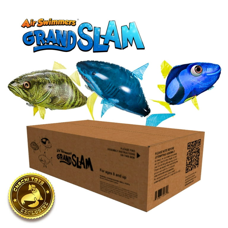 Battery Operated Air Swimmers Bundle Flying Shark Bass Fish and Regal Tang with Remote Control Walmart