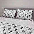 thumbnail image 2 of Fleur De Lis Comforter & Sham Bedding Set, Checkered Dotted Pattern with Monochrome Abstract Lily Flower Revival, 3 pcs Duvet Set Microfiber Filling Quilt, 5 Sizes, Black White, by Ambesonne, 2 of 4