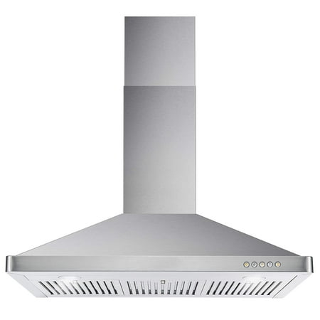 Cosmo COS-63190 36 Inch Wall Mount Range Hood with Push Control  Stainless Steel