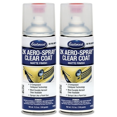 Eastwood 2K AeroSpray Automotive Spray Paint Matte Clear Coat 11.2 Oz Aerosol 2 Pack