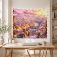 thumbnail image 5 of Snowy European City Glowing by a River and Stone Bridge, Romantic Vintage for Art Lovers, Scenic Landscape Wall Art, Christmas Gift, Tapestry Wall Hanging for Bedroom and Living Room, 5 of 7