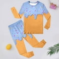 thumbnail image 2 of DHFJKG Pyjama Boys Girls Outfits Set Soft Long Sleeve Round Neck Pajama Set With Ice Cream Print Comfortable Sleepwear For Toddler And Kids Leisure Pyjamas, 2 of 4
